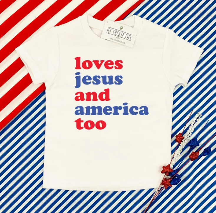 Baby & Kids Loves Jesus & America Too Tee