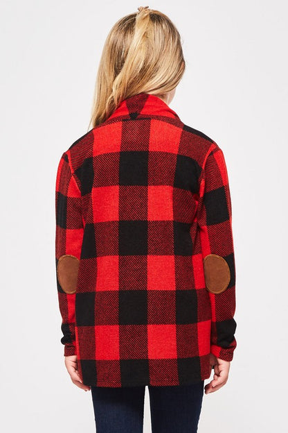 **SALE!** Girls Buffalo Plaid Knit Cardigan