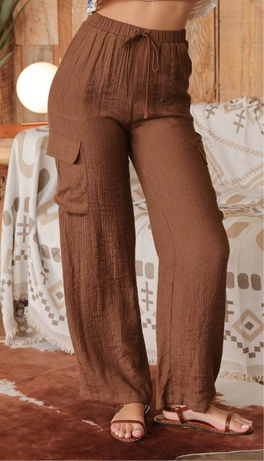 Shylo Crinkle Cargo Pant Set