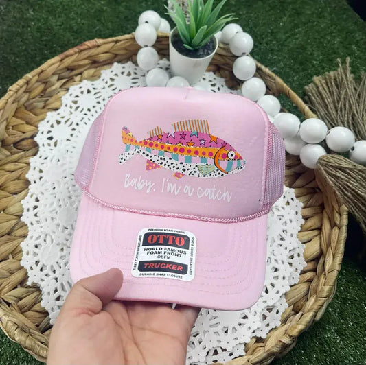 Baby I'm A Catch Fish Foam Trucker Hat
