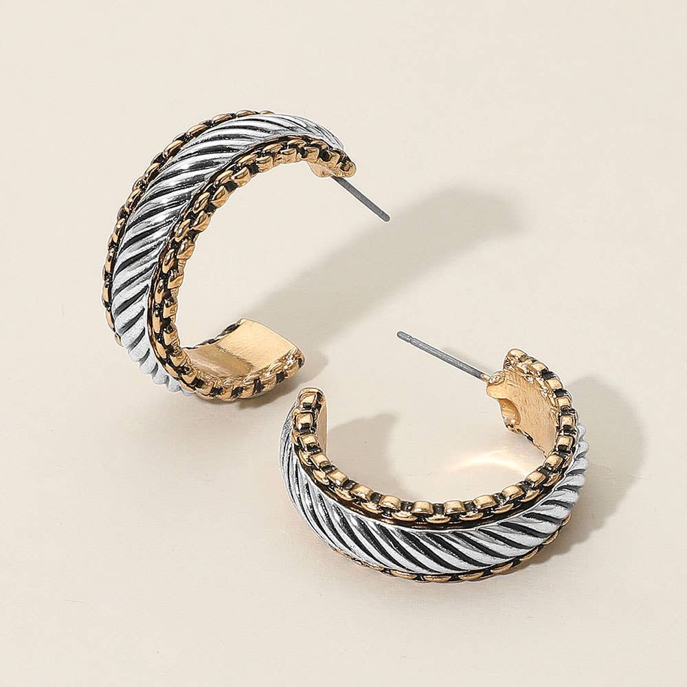 Montana Textured Antique Hoops