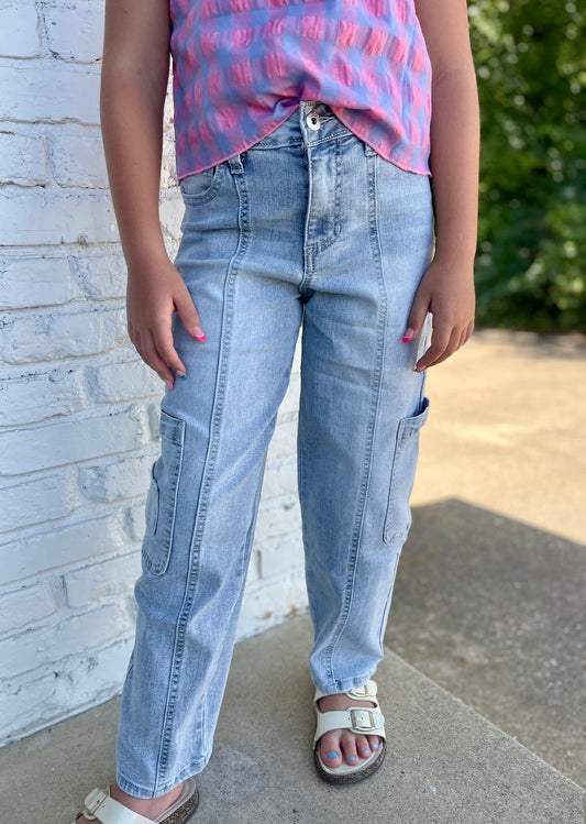 Girls YMI Barrel Cargo Jeans