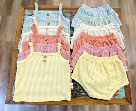 Baby Girls Waffle Knit Summer Set