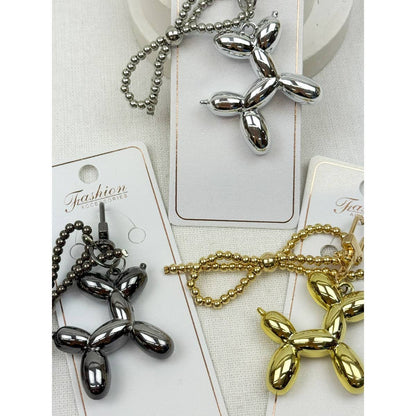 Metallic Balloon Dog Keychain