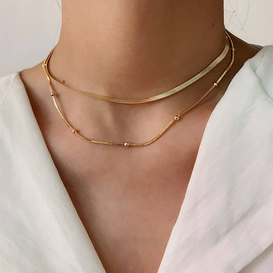 Darya Layered Gold Bead Necklace