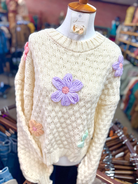 Addison Flower Applique Sweater