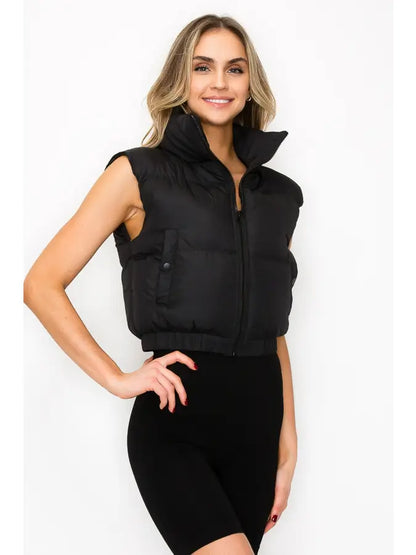 **SALE!** Cropped Puff Vest with Happy Lining