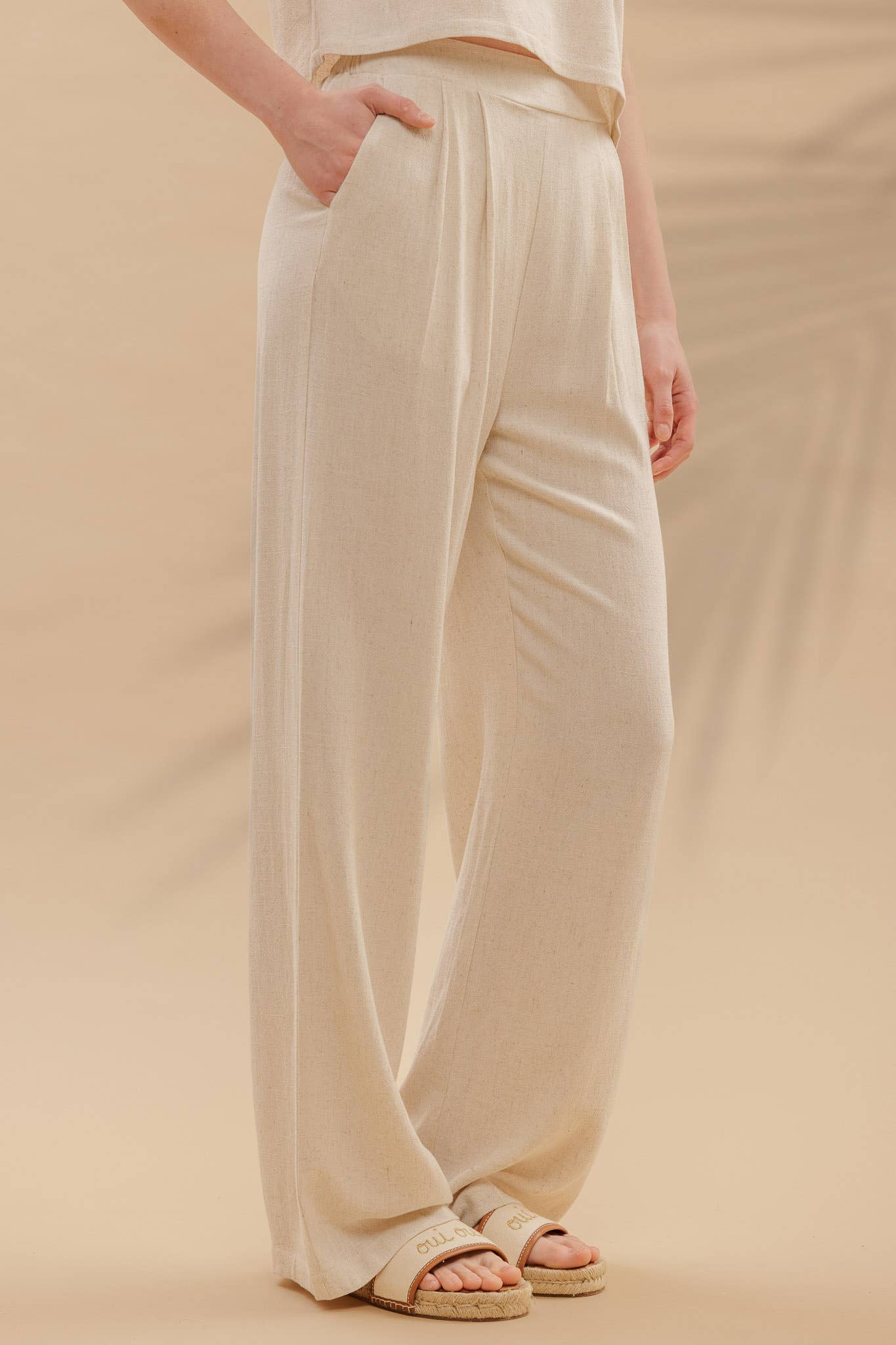 Pierson Pleated Wide Leg Linen Pants