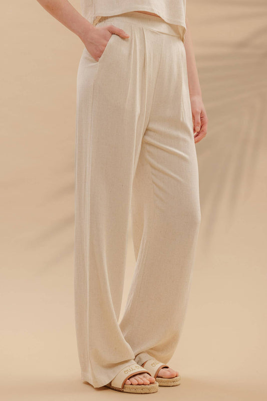 **SALE! Pierson Pleated Wide Leg Linen Pants (Size Small)