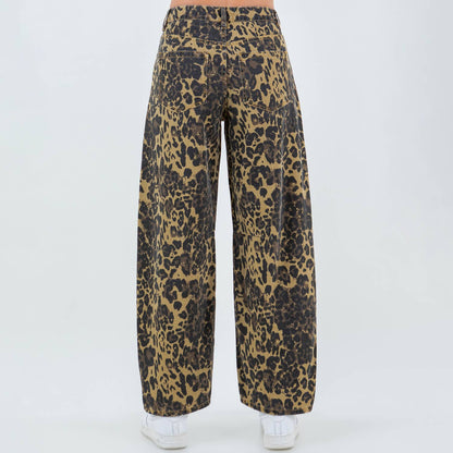 Bazi Leopard Barrel Jeans