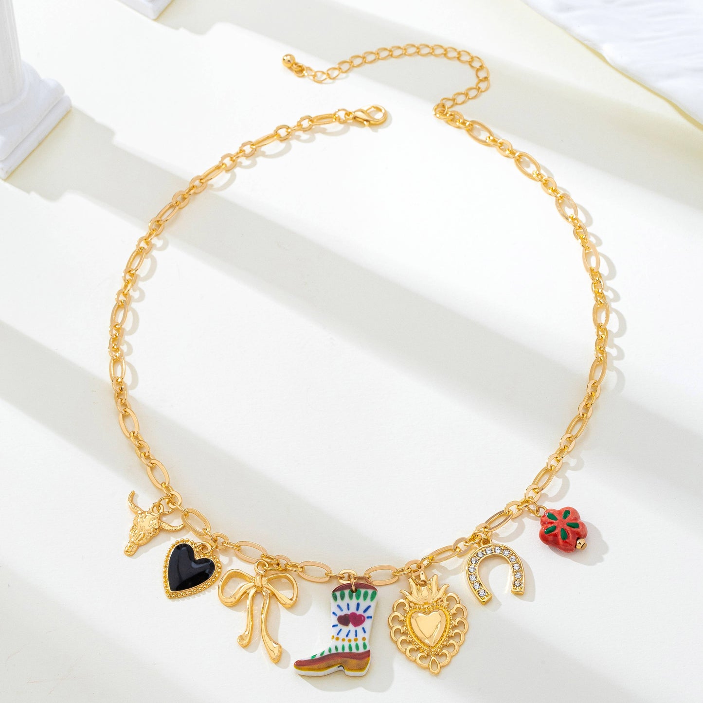 Nevada Acetate Boot Charm Necklace