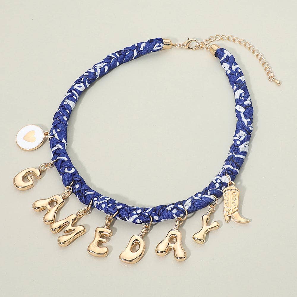 Scarlett Game Day Bandana Charm Necklace
