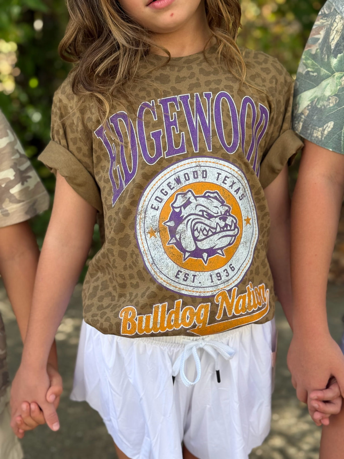 Kids Edgewood Bulldogs Vintage Badge Mascot Tee