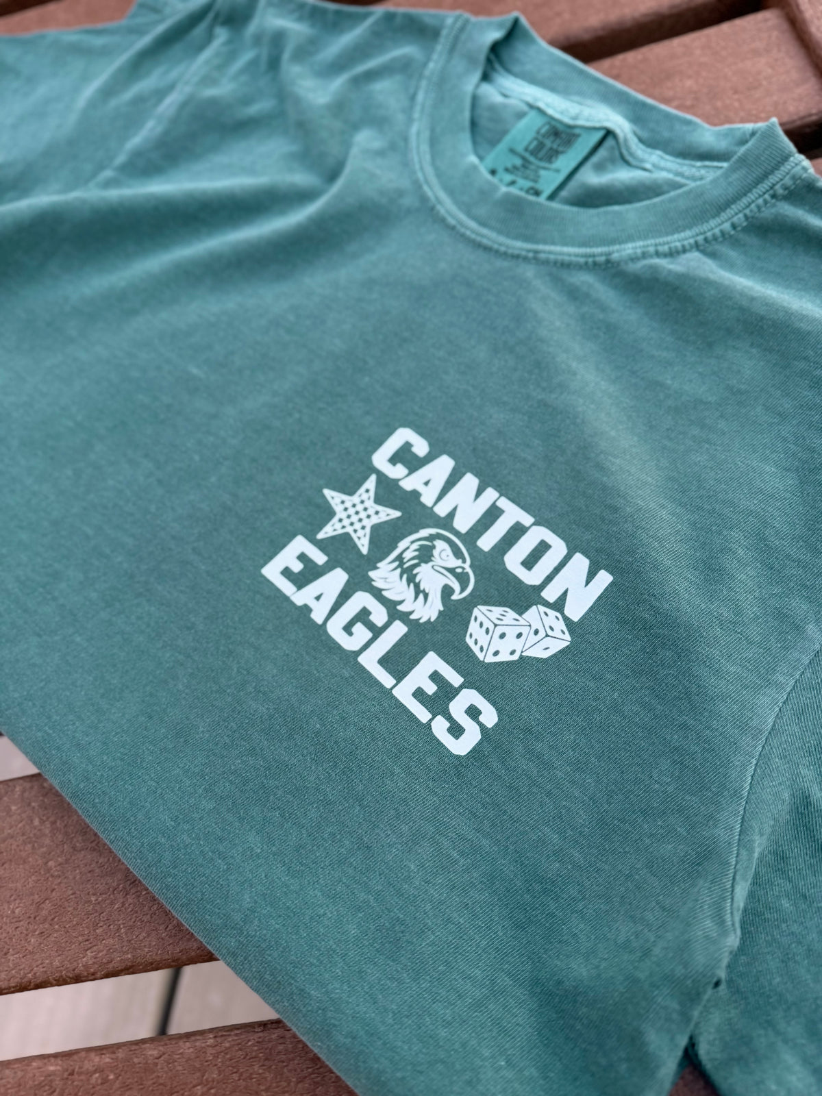 Mascot Collage Canton Eagles Green Tee