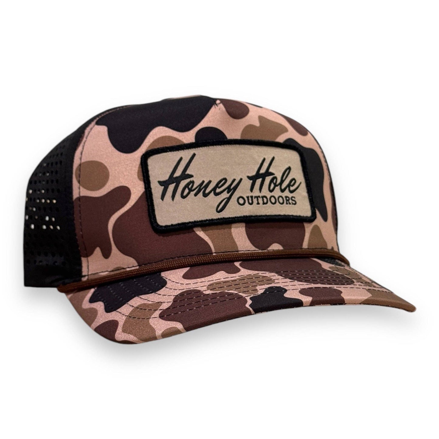 Mens Honey Hole Heritage Duck Camo Performance Rope Hat
