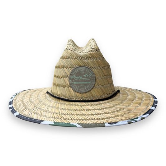 Mens Honey Hole High Tide Camo Straw Hat