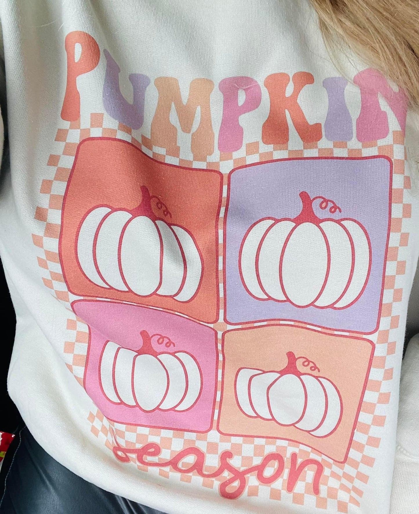 Pumpkin Season Checkered Sweatshirt