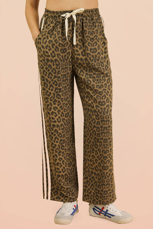 Hilshire Leopard Striped Drawstring Pants