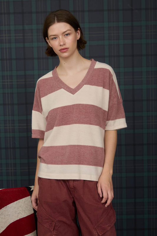 Marshall Striped Vneck Tee