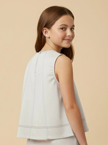 Girls Contrast Sleeveless Top