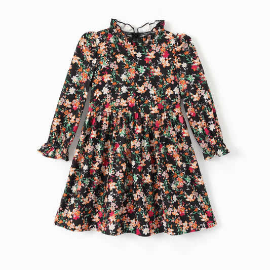 Toddler Girls Sweet Floral Ruffle Dress