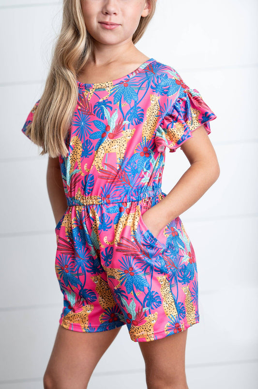 Girls Naomi Cheetah Jungle Romper