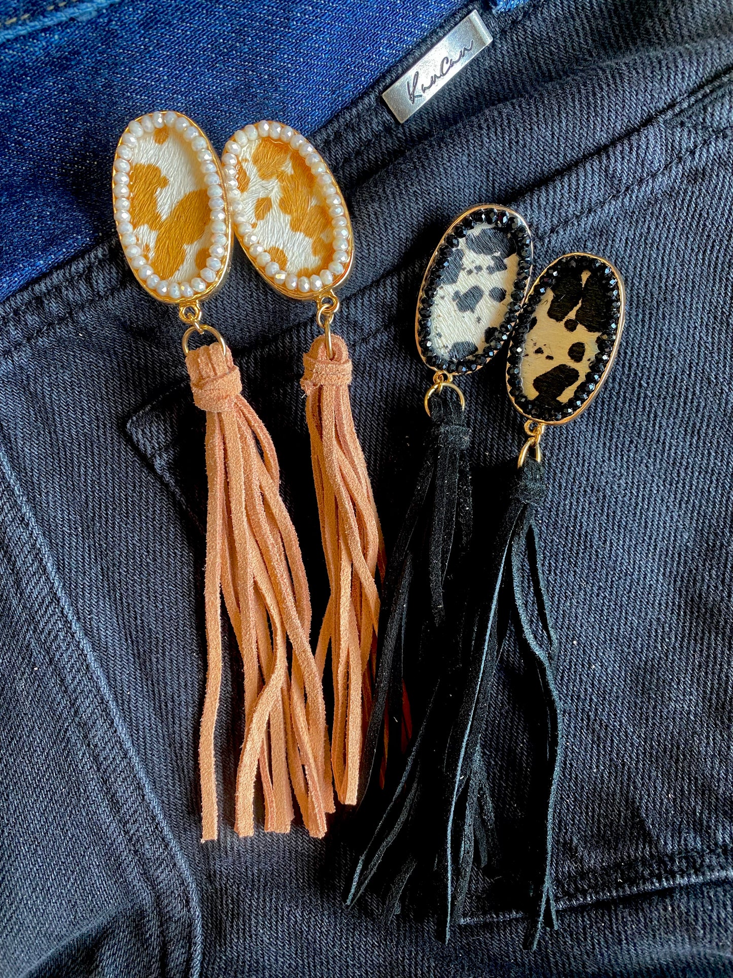 Palomino Hide Tassel Earrings