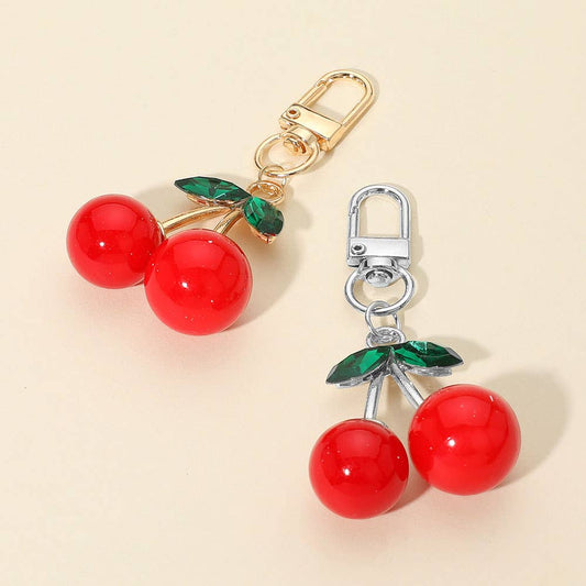 Cherry Rhinestone Bag Charm