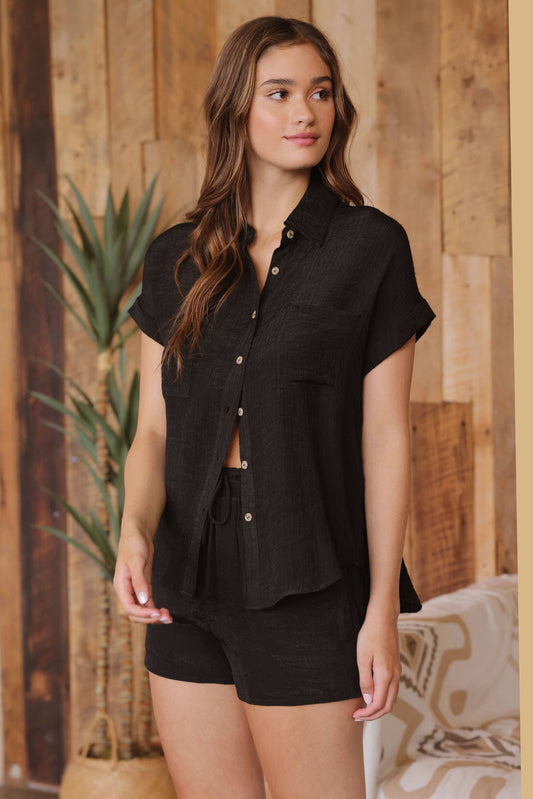 Savannah Crinkle Buttondown