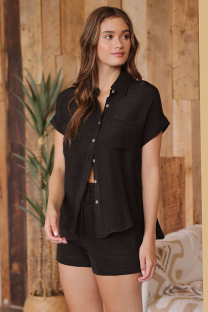 Savannah Crinkle Buttondown