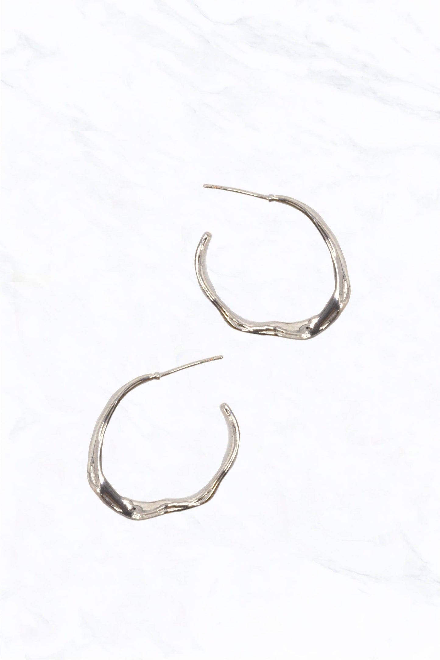 Rosalind Molten Silver Hoops