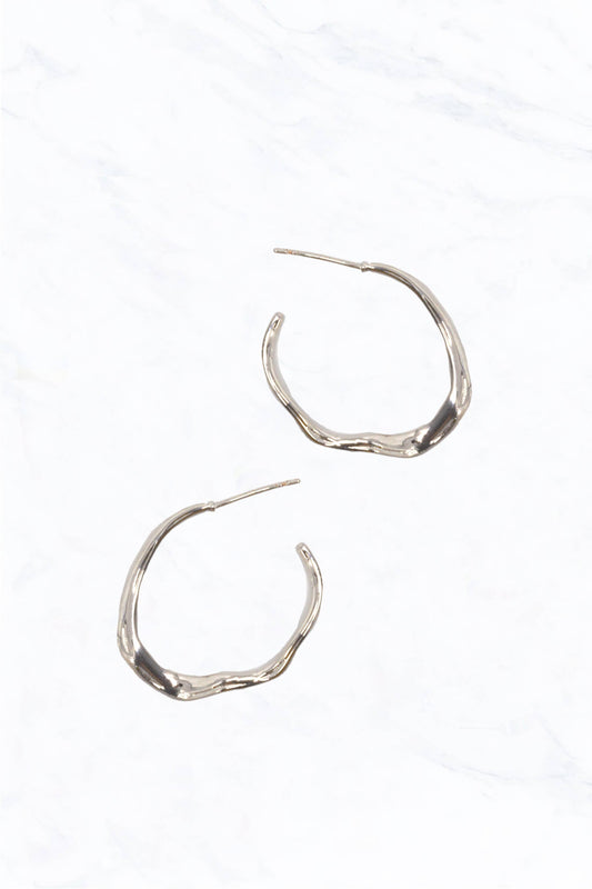 Rosalind Molten Silver Hoops