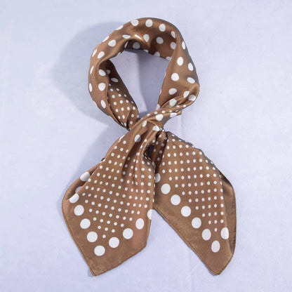 Finch Polka Dot Brown Satin Scarf