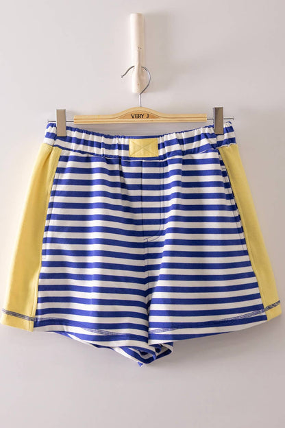 Larik Striped Colorblock Lounge Shorts