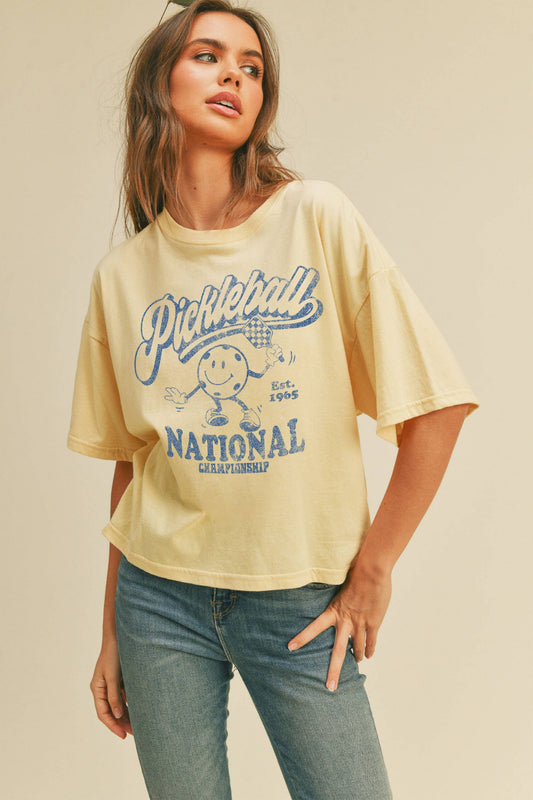 Pickleball Championship Oversized Cropped Tee