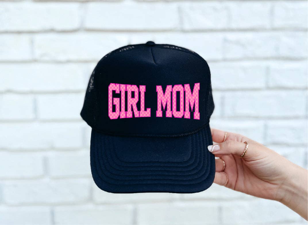 Checkered Girl Mom Trucker Hat