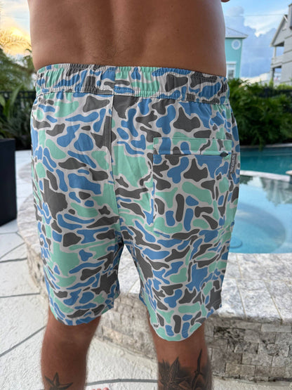 Mens Salt Water Soul TX Coastal Camo Athletic Shorts