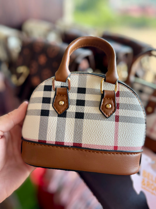Girls  Plaid Half Moon Mini Purse