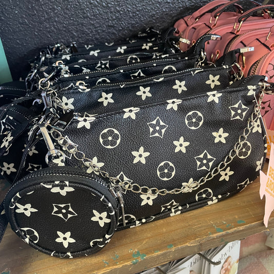 Girls Floral Crossbody with Charm Bag