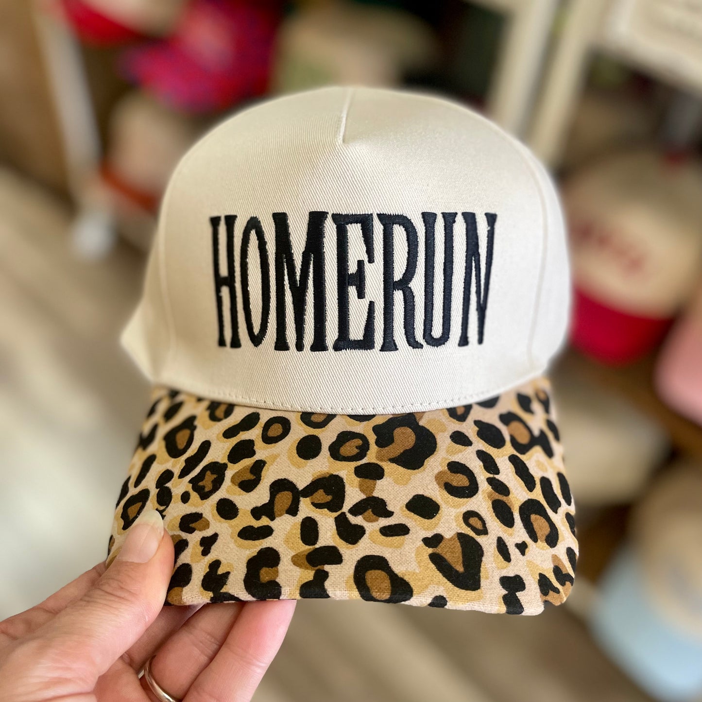 Homerun Embroidered Leopard Hat