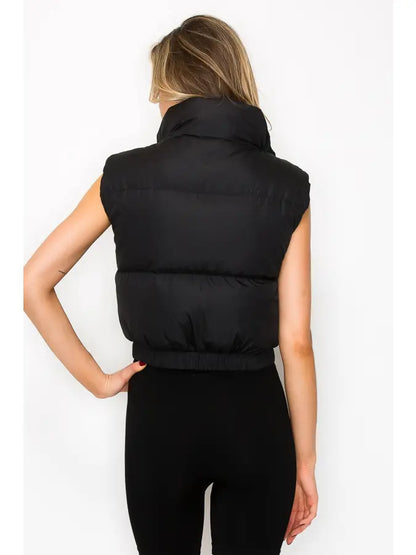 **SALE!** Cropped Puff Vest with Happy Lining