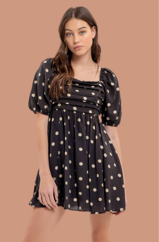 Carlin Polka Dot Babydoll Dress