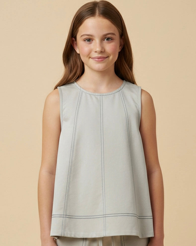 Girls Contrast Sleeveless Top