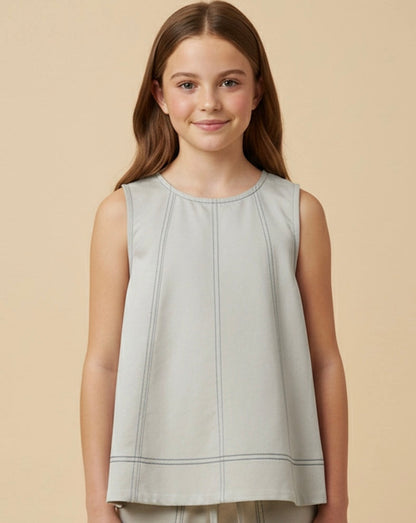 Girls Contrast Sleeveless Top