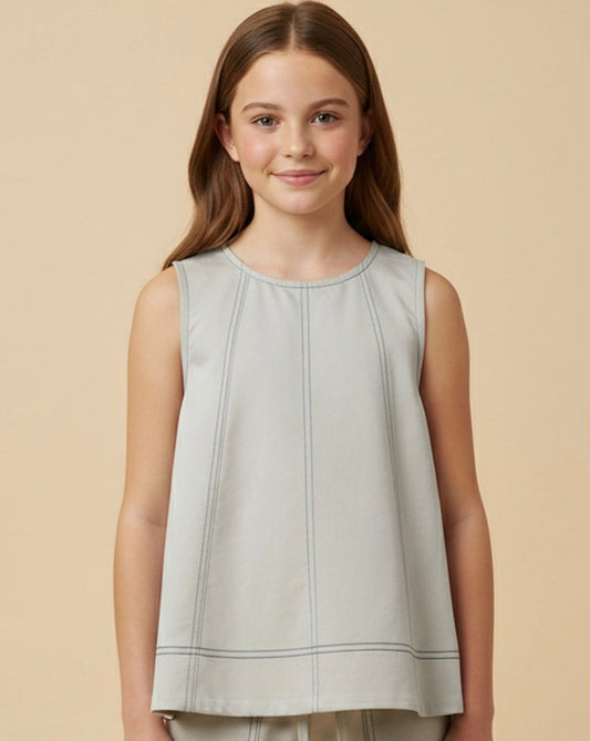 Girls Contrast Sleeveless Top