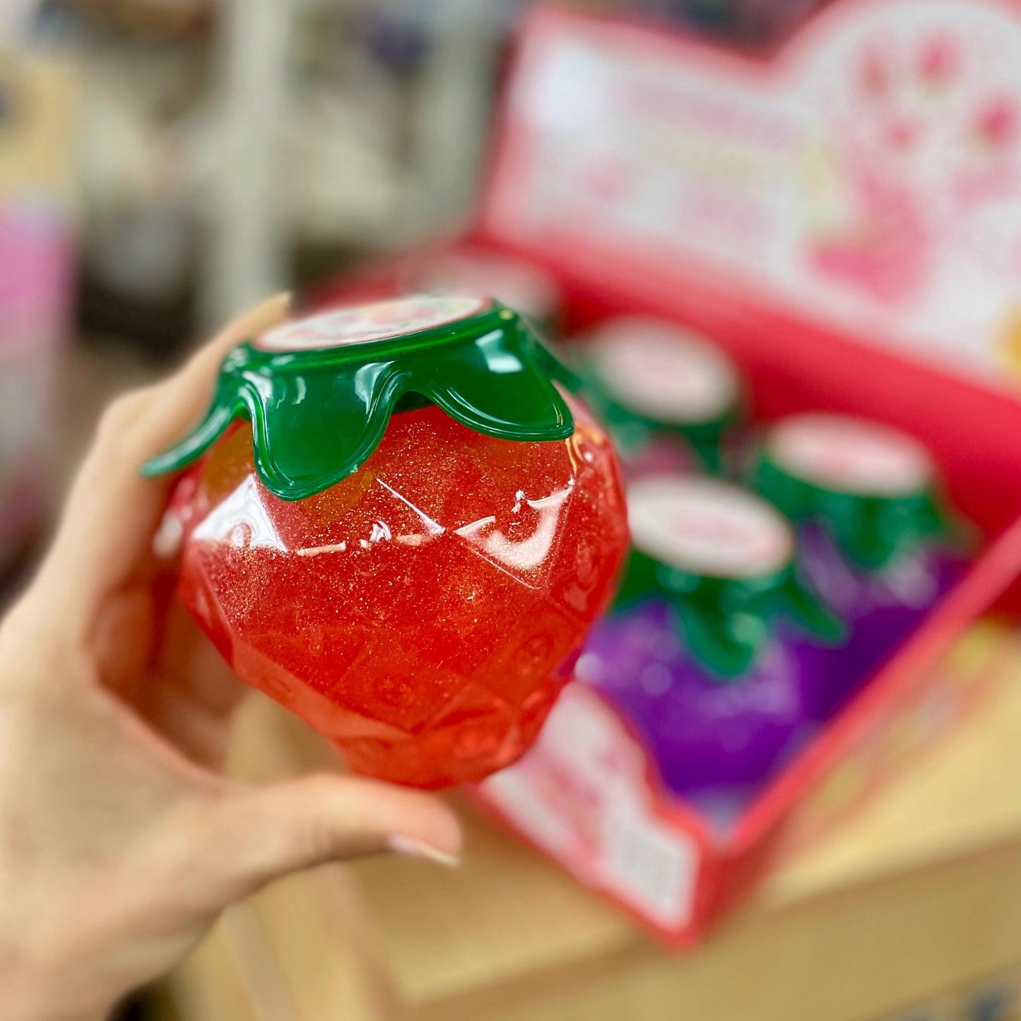 Squishy Strawberry Glittery Slime