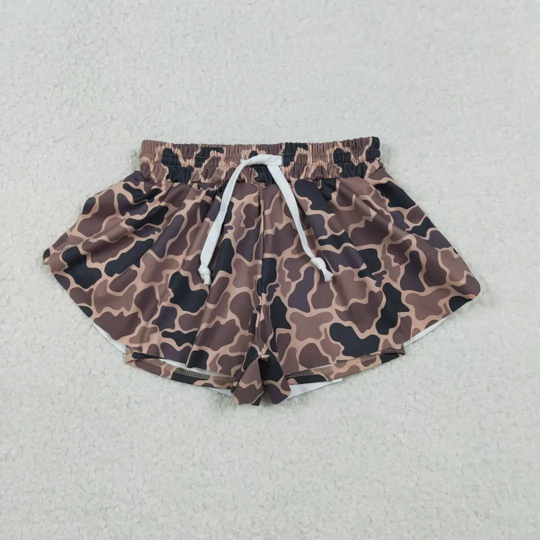 Girls Butterfly Duck Camo Shorts