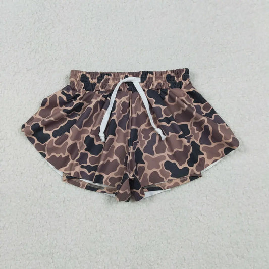 Girls Butterfly Duck Camo Shorts