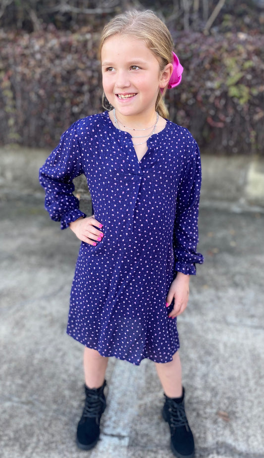 **SALE!** Girls Floral Long Sleeve Dress