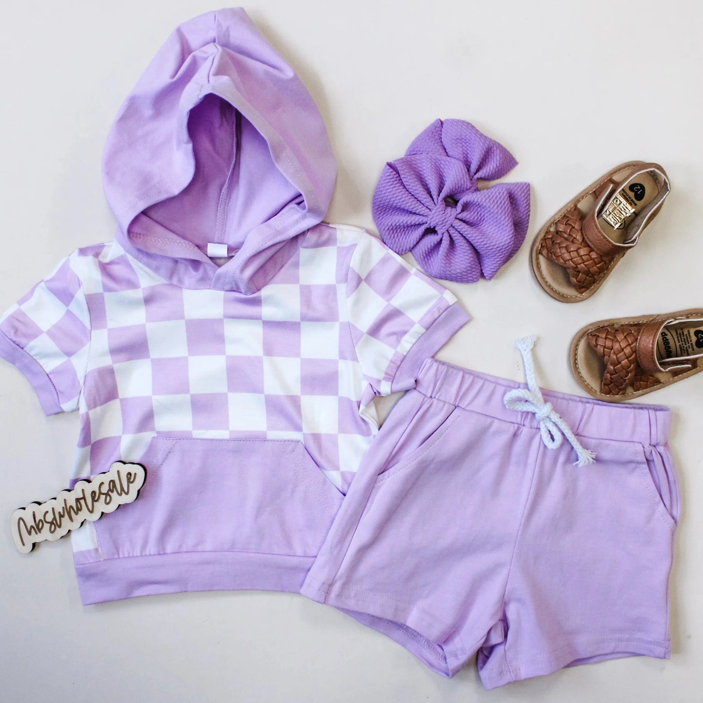 Baby & Toddler Girls Purple Checkered Set